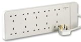 Electronics : 10 Way Surge Protected Mains Adapter 2 Metre Cable RFI Filter