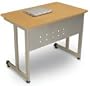 OFM 55139-CHERRY & SILVER Modular Computer/Privacy Table 24 x 36 Inches - Cherry and Silver