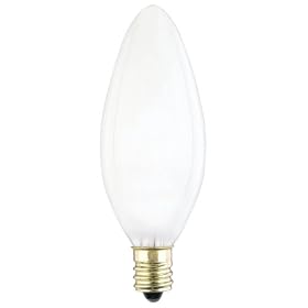 Westinghouse 4024 40-Watt B 9-1 2 Decorative Ceiling Fan Bulb, Candelabra Base, Frosted,... by Westinghouse