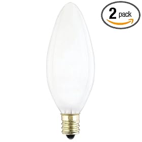 Westinghouse 4022 25-Watt B 9-1 2 Decorative Ceiling Fan Bulb, Candelabra Base, Frosted,... by Westinghouse
