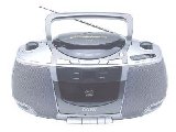 Coby CX-CD248 Portable Boombox with CD Player, Cassette Deck, and AM/FM Tuner