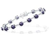 0.01 Ct Diamond & 9.38 Cts AmethystBracelet in 14K White Gold