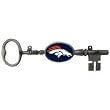 Denver Broncos Key Holder w/logo insert - NFL Football Fan Shop Accessories