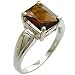 Women's Solitaire Smoky Quartz Genuine Nature Stone Special Plating Ring, Size: 5-10 Sterling Silver .925