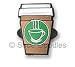 Coffee Cup Shoe Charm