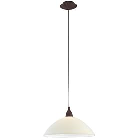 Eglo 88493A Lord-3, Antique Brown wiped Champagne, 1-Light Pendant Light Fixture by Eglo