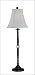 Lite Source LS-21162D/BRZ Gefion Table Lamp, Dark Bronze with Crystal with White Fabric Shade