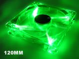 Logisys 120mm Quad LED Fan - Green