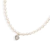 Childrens White Pearl Heart Pendant Necklace Sterling Silver