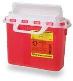 BD 305517 Multi-Use One Piece Sharps Collector, Red, Horizontal Entry, 5.4 qt