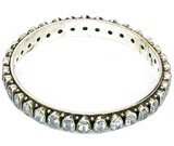 Sterling Silver Arm Bangle Bracelet Zircon Stone 49 gms. 2.5 " (ban135a)
