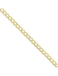 10k Gold 6.5mm Semi-Solid Curb Link Chain 8 Inches