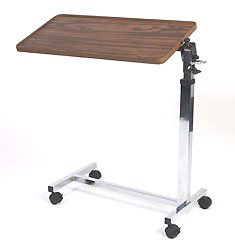 Alex Orthopedic - JP9601 - Adjustable Overbed Desk Hospital Table - Oak - Tilt Option