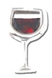 Solid Sterling Silver Red Wine Pin