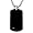 Black Tungsten Diamond Engravable Dog Tag Pendant w/ 18