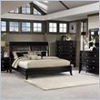 Somerton Signature Mocha Bicast Leather Sleigh Bed 4 Piece Bedroom Set