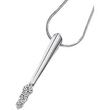 14K White Gold Created Moissanite Three Stone Pendant Slide