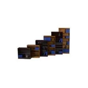 Traditional Square Corner Veneer Bookcase, Three Shelf, 36 High, Medium Oak (ALE13663)...