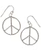 Silver Metal Peace Dangle Earrings