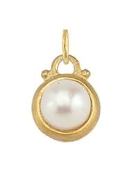 June Pearl Charm in 24 Karat Gold Vermeil