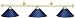 55" Brass Pool Table Lights with Blue Metal Shades 55" Brass Pool Table Lights with Blue Metal Shades