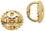 14K Solid Yellow Gold Threaded Screw on Screw off Replacement Earring Back-1 Single Piece