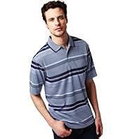 Blue Harbour Soft Touch Modal Blend Jacquard Striped Polo Shirt