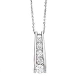 14k White Gold & Diamond Journey Pendant Necklace- 18 (0.75ctw)