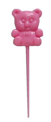 217rBebG85L Teddy Bear 3 inch Pink Picks 18 pc