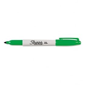 Sharpie Permanent Marker, Fine Point, Green  12-count (30004)