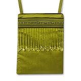 Silk shoulder bag, 'Green Lahu Sky'