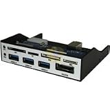 3.5 inch Internal USB 3.0 4 Port Hub and Card Reader Combo Dashboard