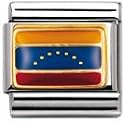 NOMINATION Italian Charm in stainless steel with enamel and 18k gold Flag (VENEZUELA)