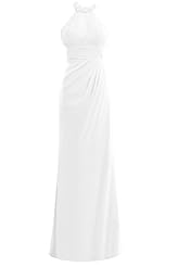 Mermaid Chiffon Pleated Halter Evening Dress/Bridesmaid Dress/Prom Dress/Party Dress/Wedding Dress 