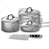 Viking Stainless Steel 6 Piece Cookware Set w/Santoku Knife