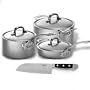 Viking Stainless Steel 6 Piece Cookware Set w/Santoku Knife VSC1006