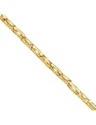 14k Gold Cut Out Barrel Link Lobster Bracelet 7.5in