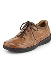Airflex™ Comfort Leather Wide Fit Perforated Collar Lace Up Shoes