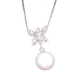 14K Freshwater Pearl & Diamond Butterfly Pendant