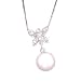 14K Freshwater Pearl & Diamond Butterfly Pendant