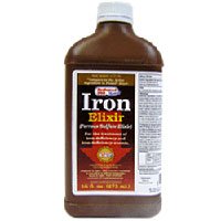 Ferrous Sulfate Elixir supplements, For Iron In Very Efficient Form - 16 Oz
