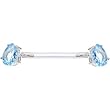 Invisible Bioplast Aqua Solitaire Gem Nipple Shield