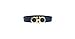 Salvatore Ferragamo Black/Blue Reversible Big Gold Buckle Belt