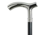 Walking Stick / Cane with smooth Nickel Plated Fritz Handle