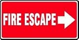 FIRE ESCAPE (ARROW RIGHT) 7 x 14 Adhesive Dura-Vinyl Sign