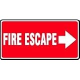 FIRE ESCAPE (ARROW RIGHT) 7 x 14 Aluminum Sign by Accuform