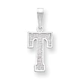 Sterling Silver Initial T Charm