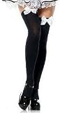FRENCH MAID BLACK STOCKINGS WITH WHITE BOWS