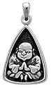 Buddha Buddhist Amulet Silver Tone Pewter Pendant Necklace