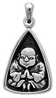 Buddha Buddhist Amulet Pewter Pendant Necklace